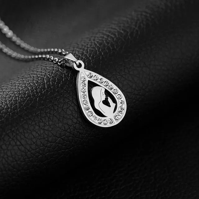 Cubic Zirconia Drop Pendant Necklace