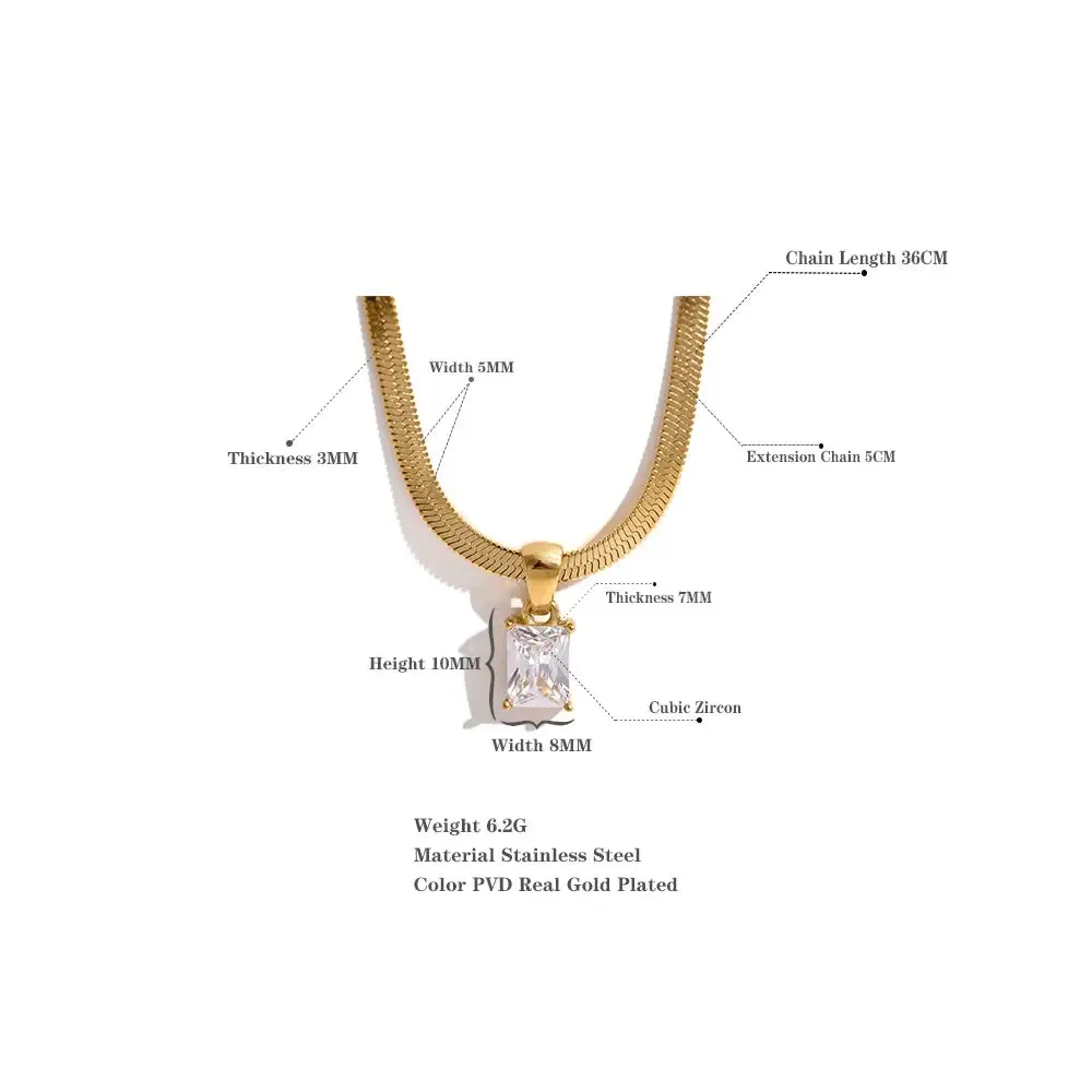 Cubic Zirconia Drop Snake Chain