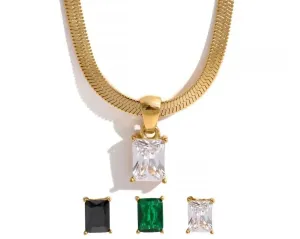 Cubic Zirconia Drop Snake Chain