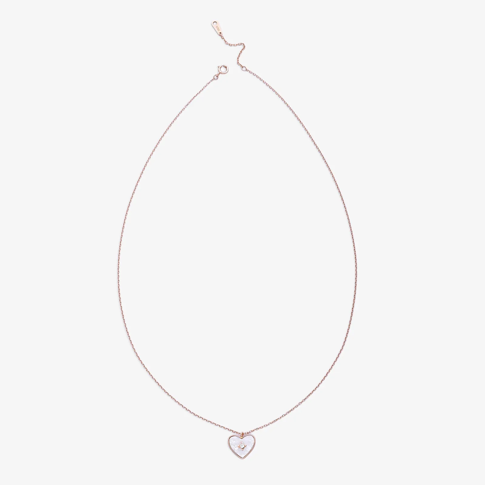 Cubic Zirconia Heart Pendant Necklace for Women – 925 Sterling Silver Rose Gold Plated