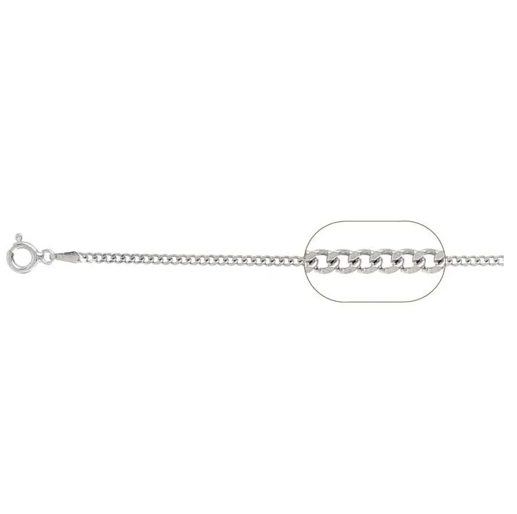 Curb (Diamond Cut) Necklace in Sterling Silver (2.0mm) #CD60