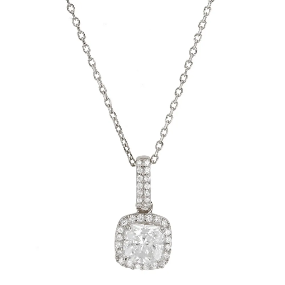 CUSHION NECKLACE, STERLING SILVER
