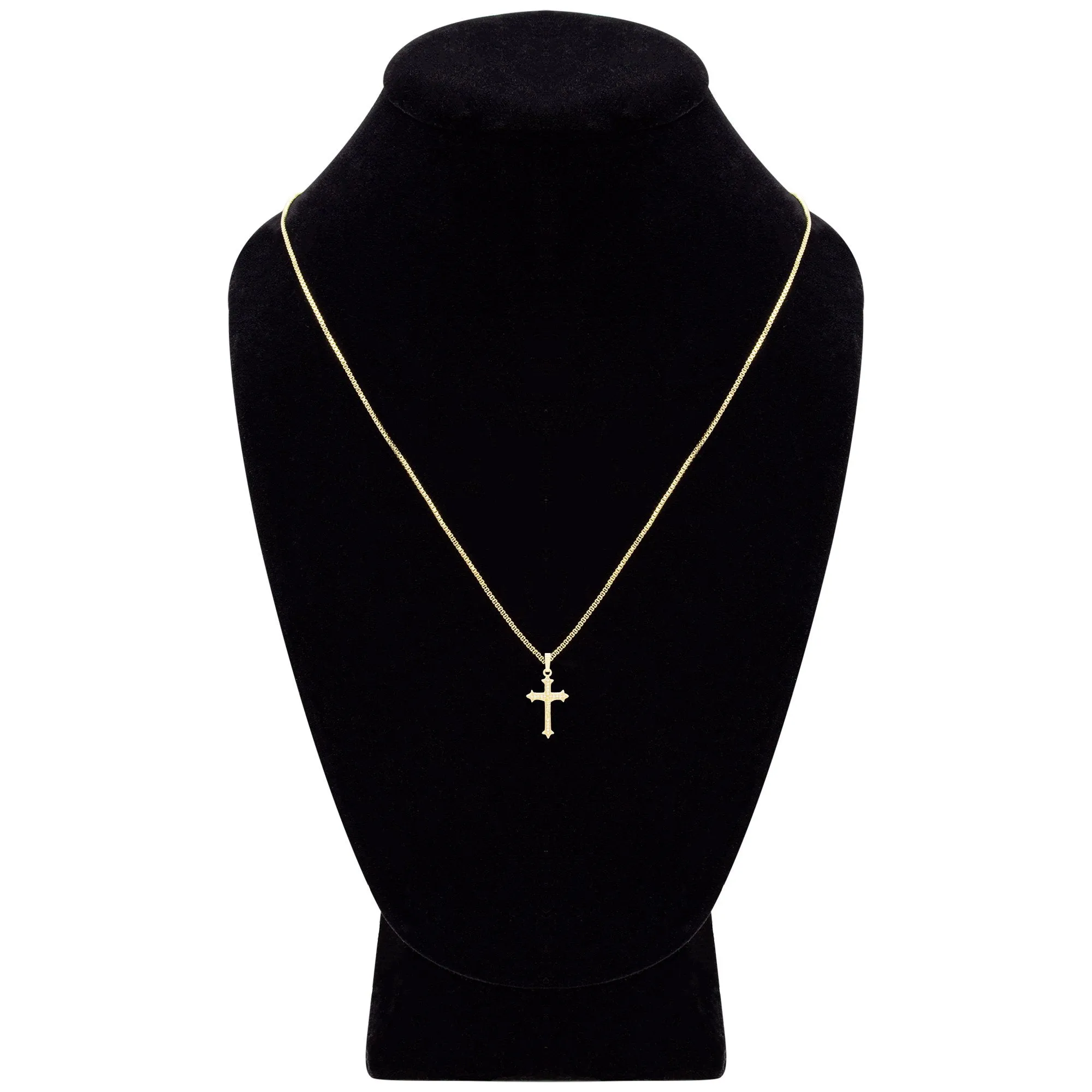 CZ Cross Cubic Zirconia Pendant With Necklace Set 14K Gold Filled