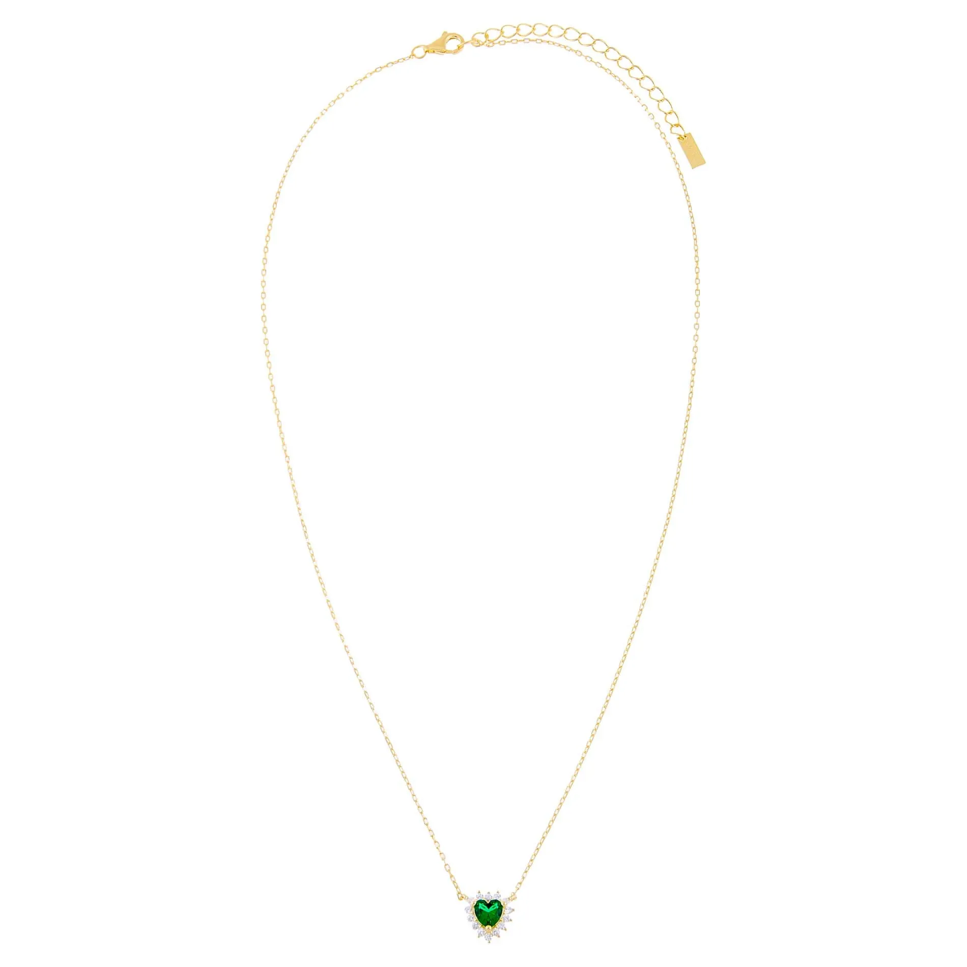 CZ Emerald Heart Necklace