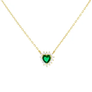 CZ Emerald Heart Necklace
