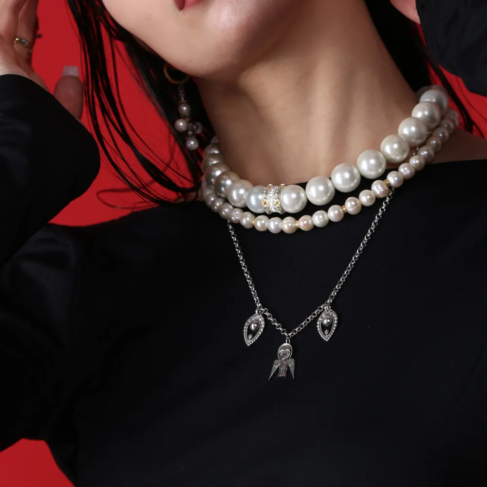 Dadi Angel double layered chain necklace
