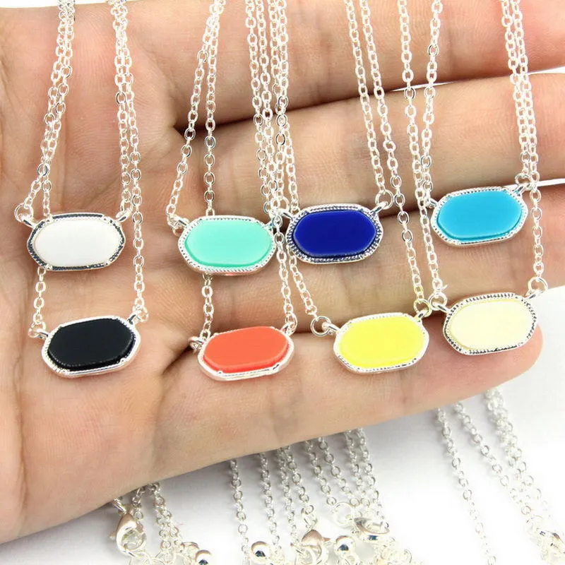 Dainty Mini Hex Necklaces in Silver   Gold Chain