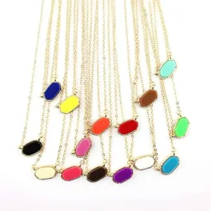 Dainty Mini Hex Necklaces in Silver   Gold Chain