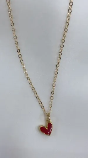 Dainty Red Heart Necklace