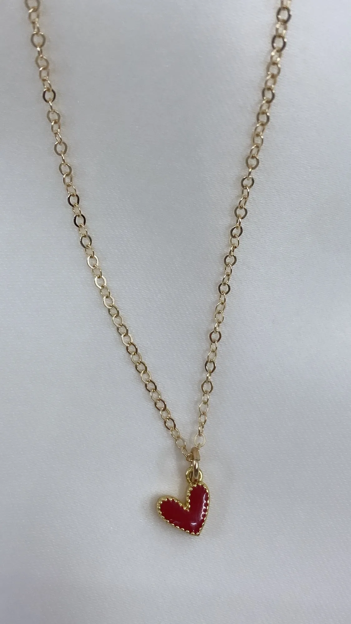 Dainty Red Heart Necklace