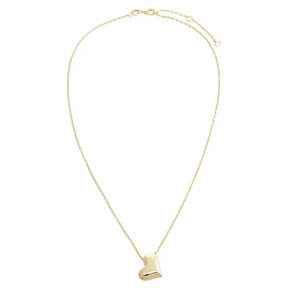 Dangling Sideway Puffy Heart Necklace