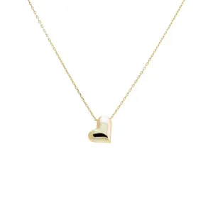 Dangling Sideway Puffy Heart Necklace