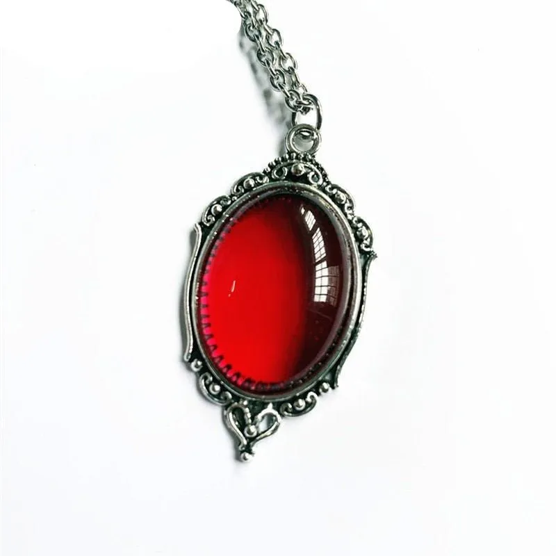 Dark Red Ruby Pendant Necklace for Women Wedding Jewelry