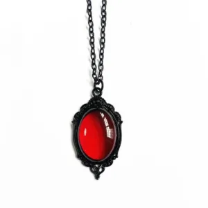 Dark Red Ruby Pendant Necklace for Women Wedding Jewelry