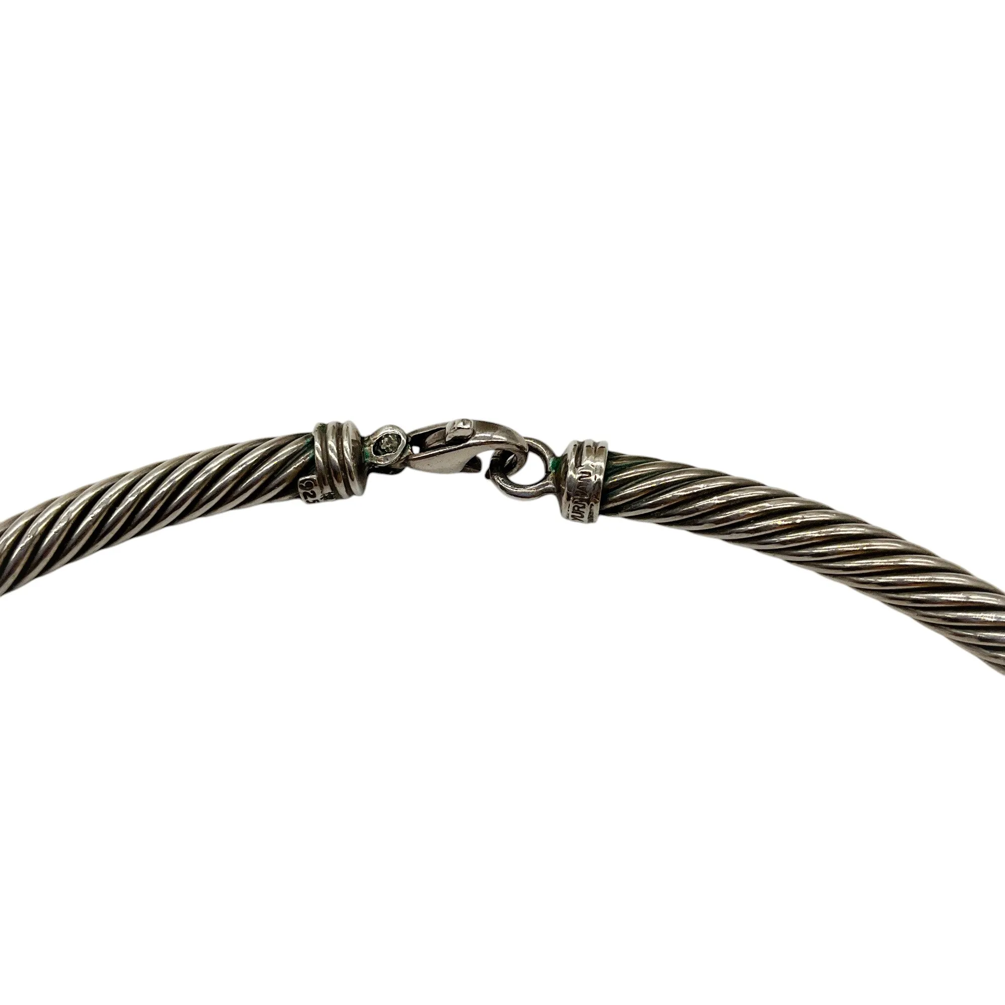 David Yurman Sterling Silver and 14K Gold X Collar Necklace