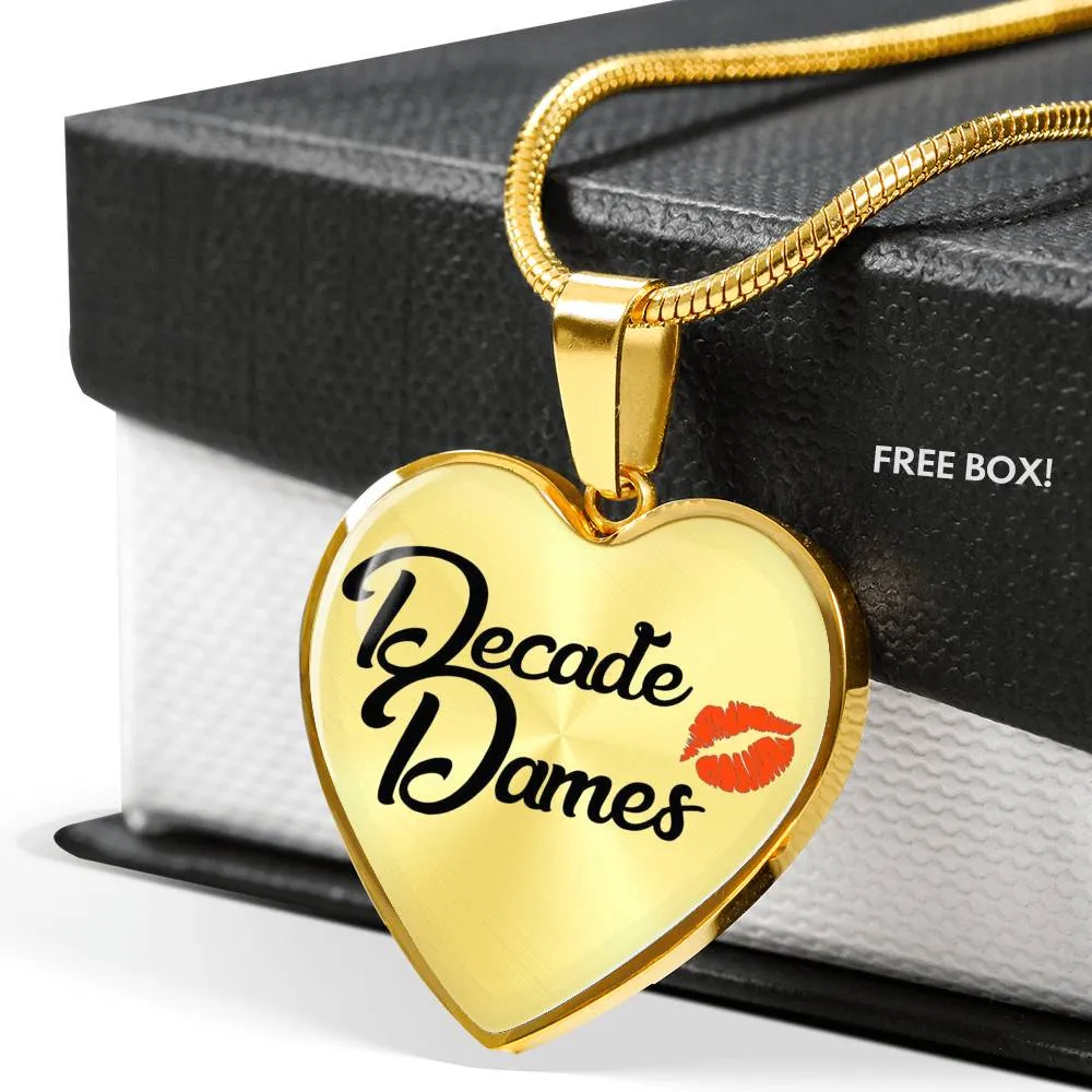 Decade Dames Heart Pendant Necklaces 18K Gold or Stainless Steel