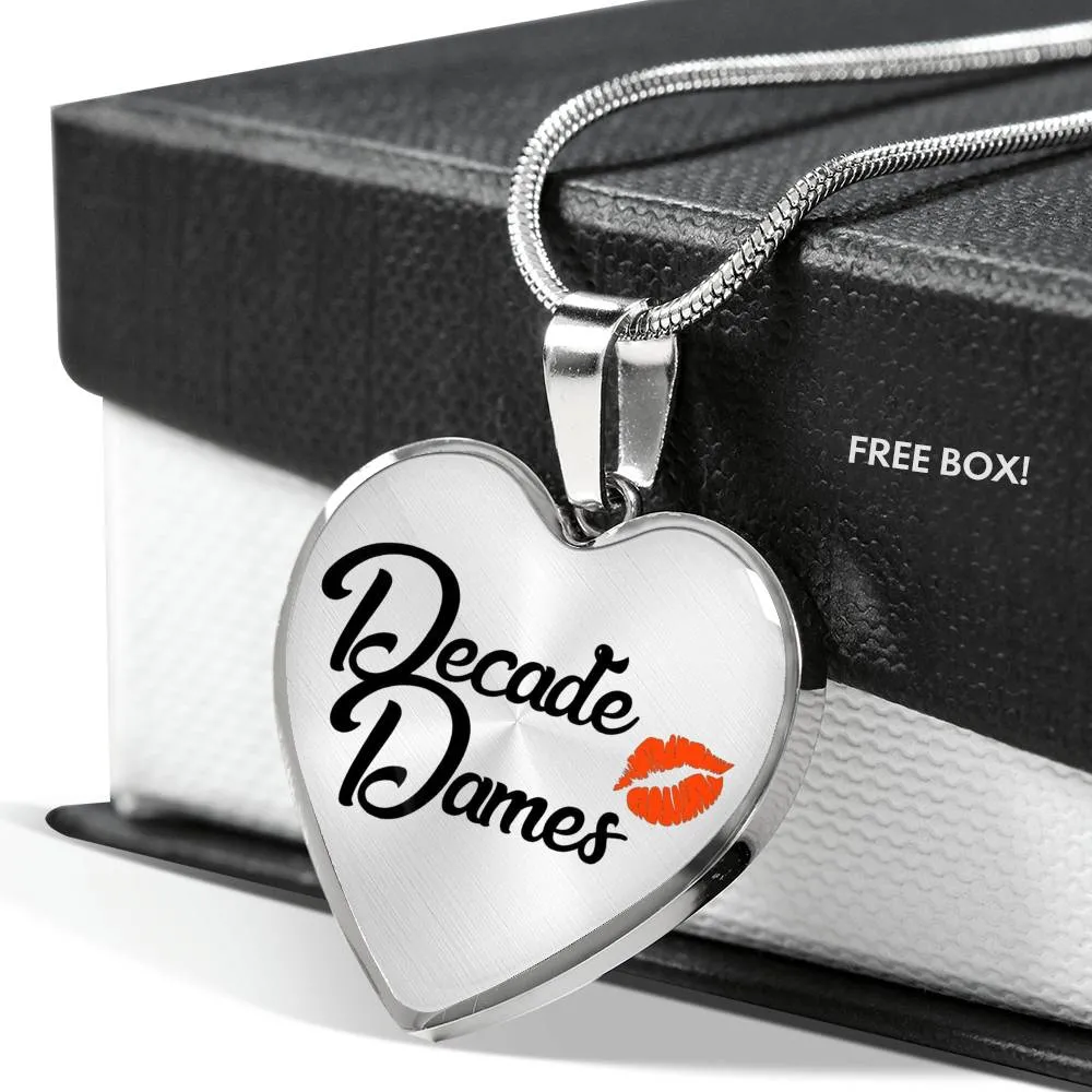 Decade Dames Heart Pendant Necklaces 18K Gold or Stainless Steel