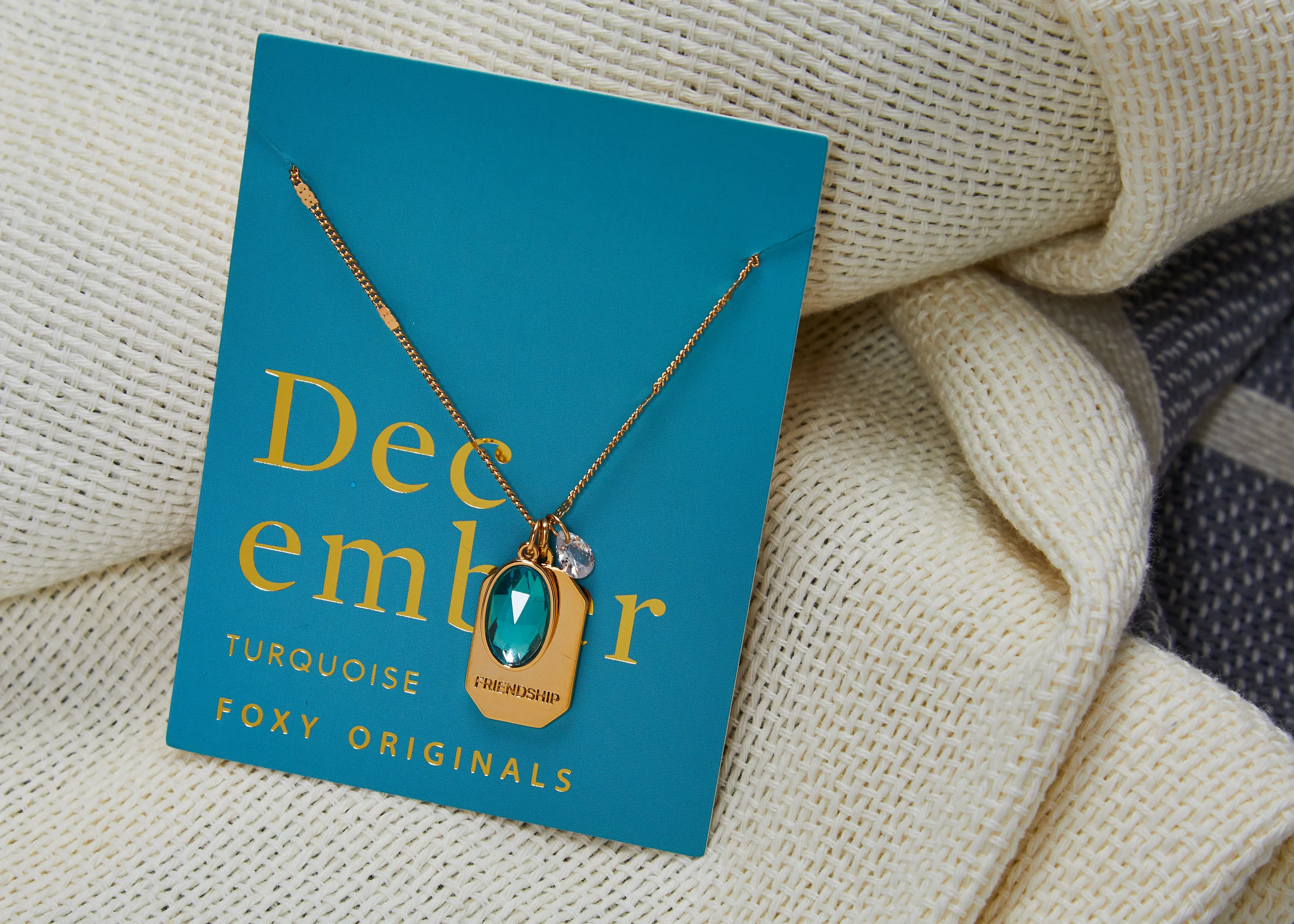 December Birthstone Necklace in Gold