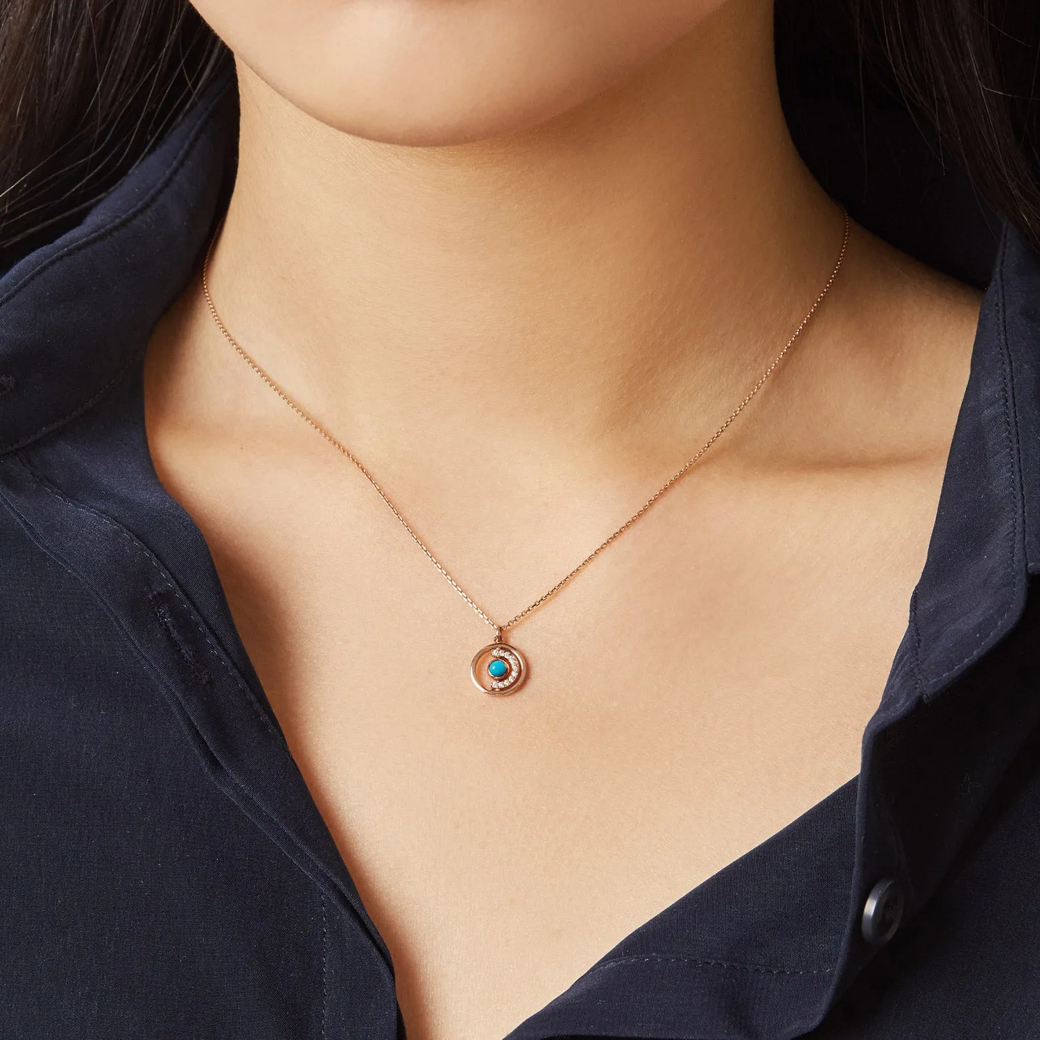 [December Birthstone] Petite D.D Gold Necklace JDRNRWS12BL