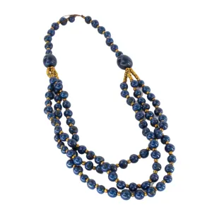 Deep Blue Acai Beads Necklace