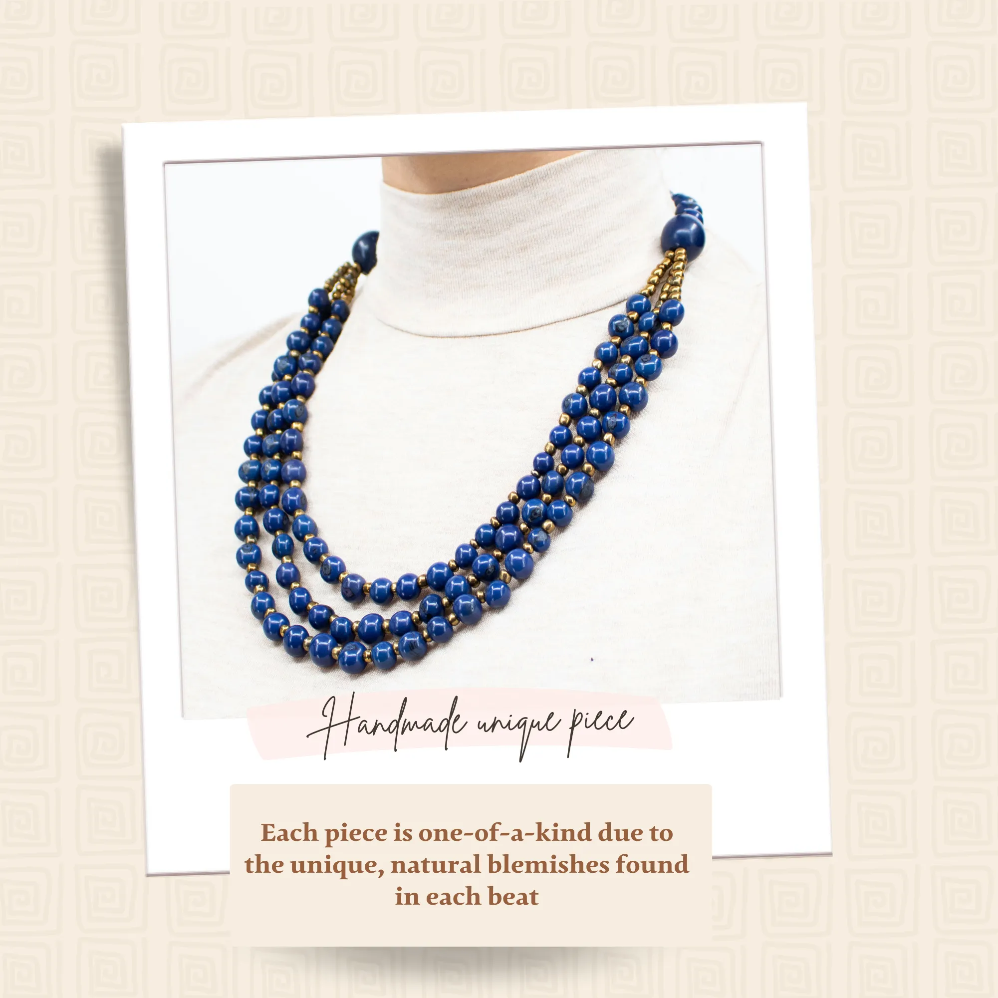 Deep Blue Acai Beads Necklace