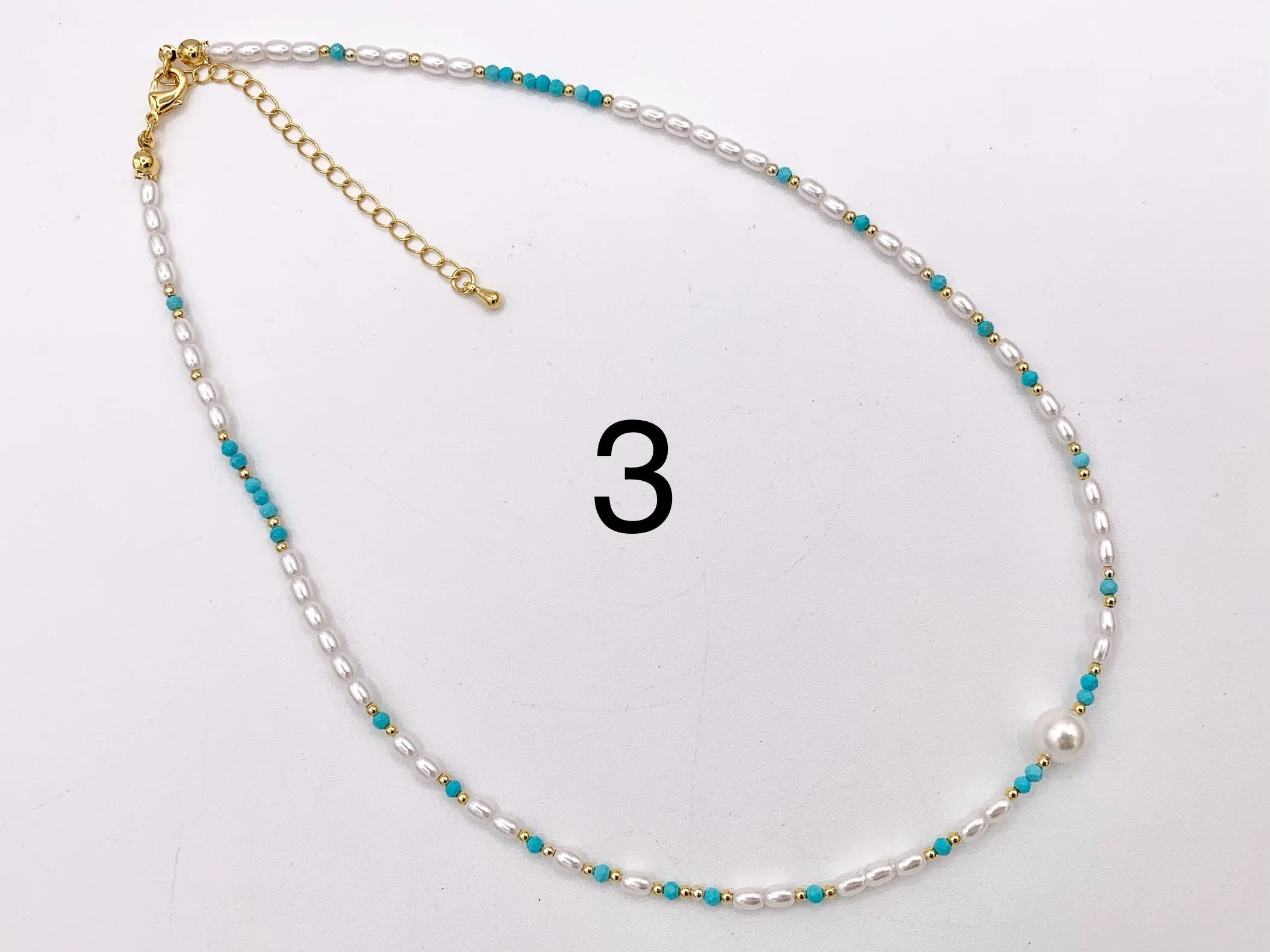Delicate Magnesite and Black Spinel Stone With Mother of Pearl Beaded Chokers 18K Gold Plated Copper Cute Choker Finished Necklace 16"