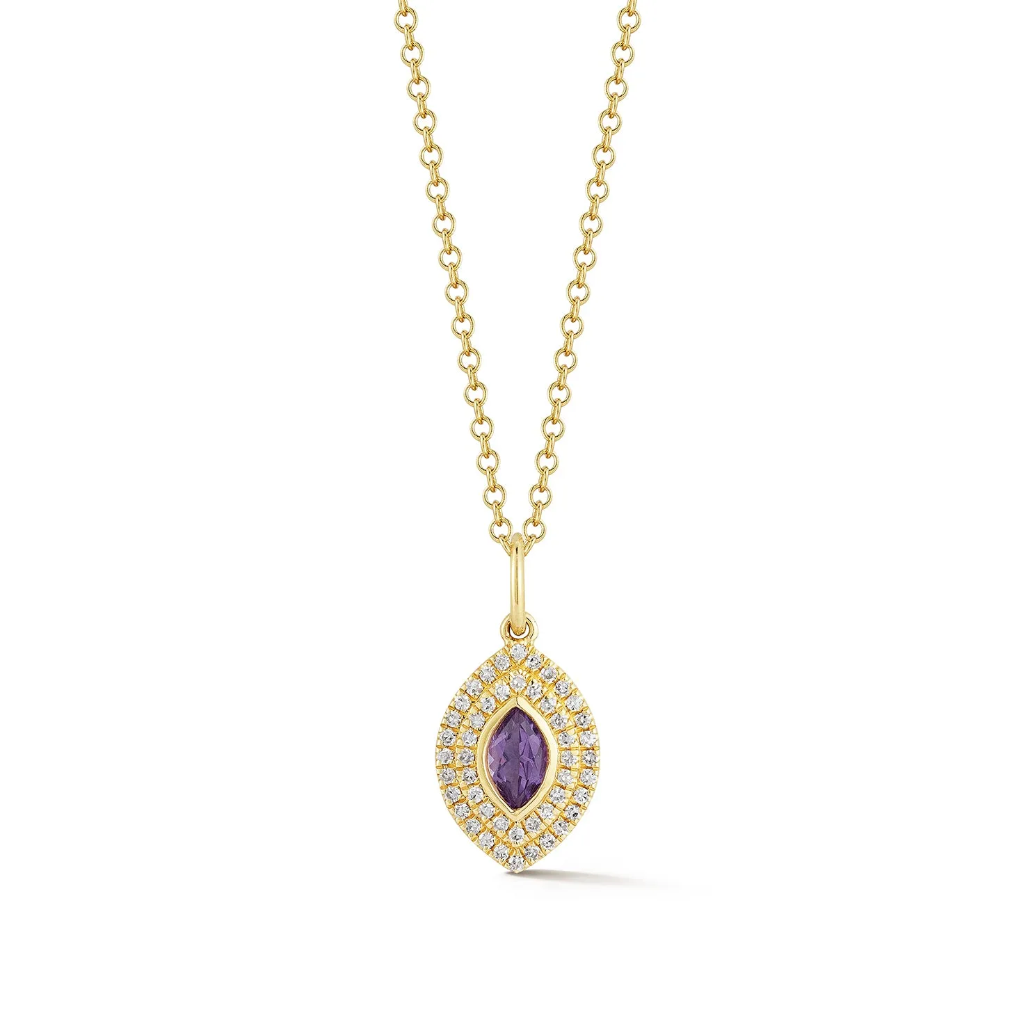 Diamond & Marquise Amethyst Gem Necklace