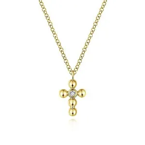 Diamond Cross set in Yellow Gold
