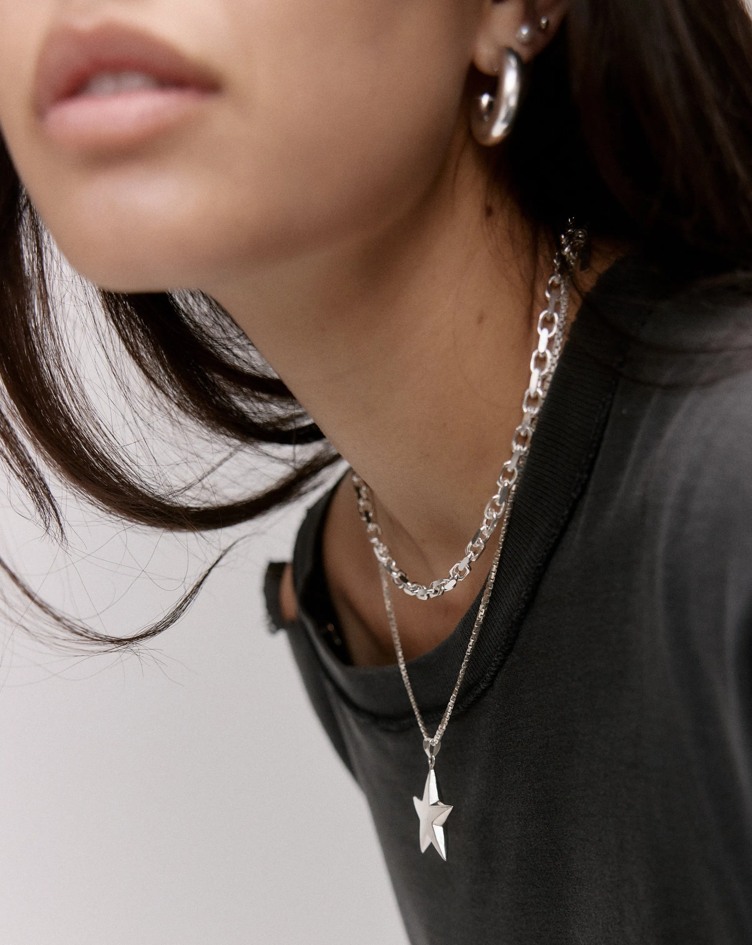 Diamond Cut Anchor Chain Necklace [4.6mm]
