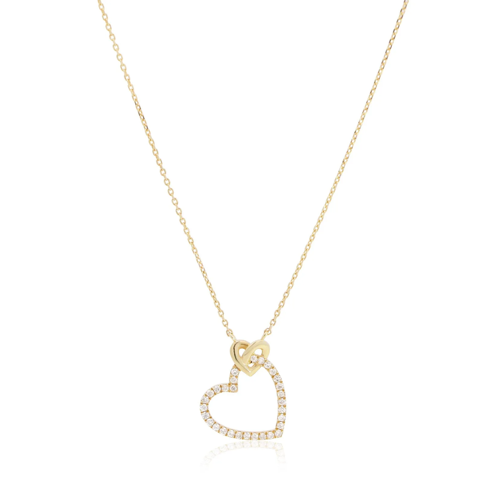 Diamond Heart In Heart Necklace