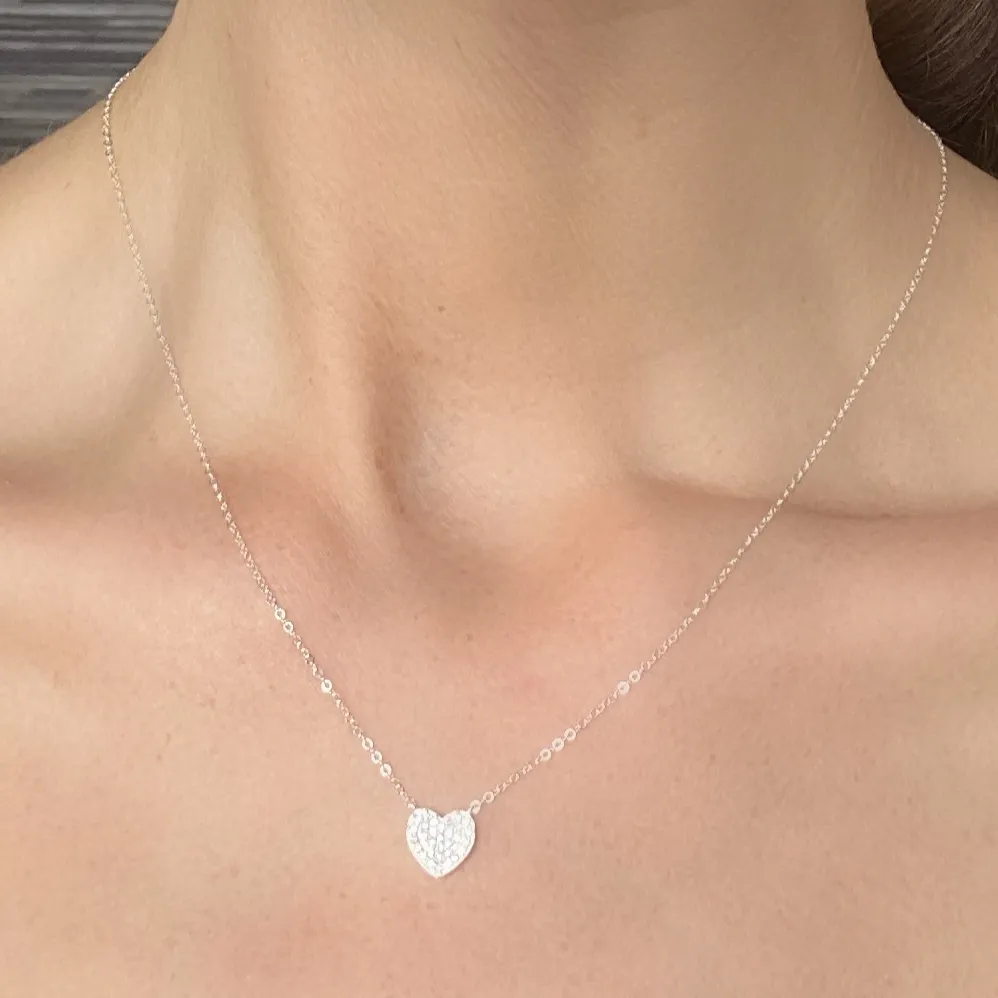 Diamond Heart Necklace-Gold