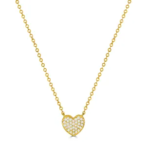 Diamond Heart Necklace-Gold