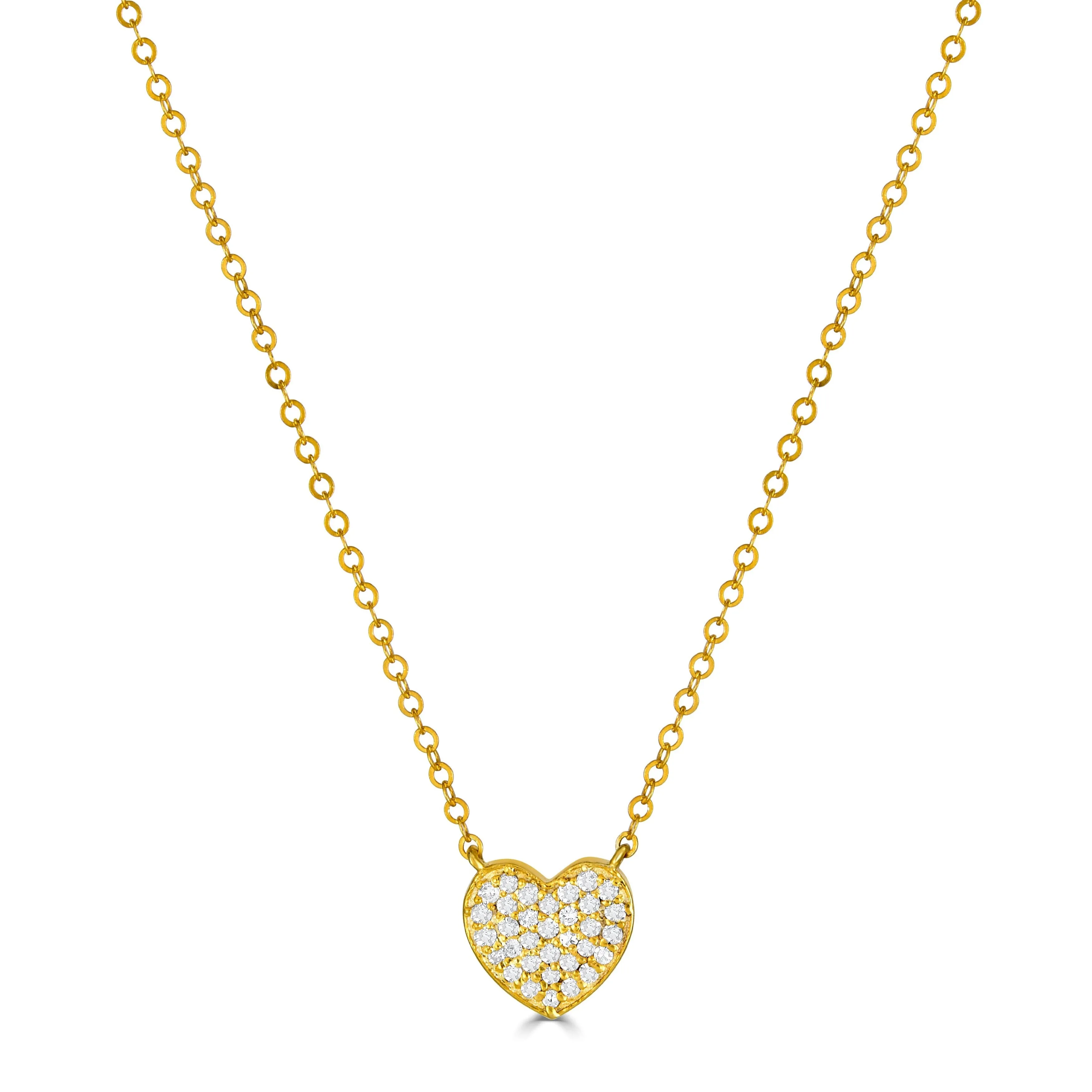 Diamond Heart Necklace-Gold