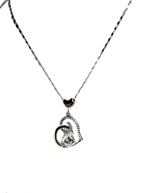 Diamond Heart Necklace Pendant High Quality CZ
