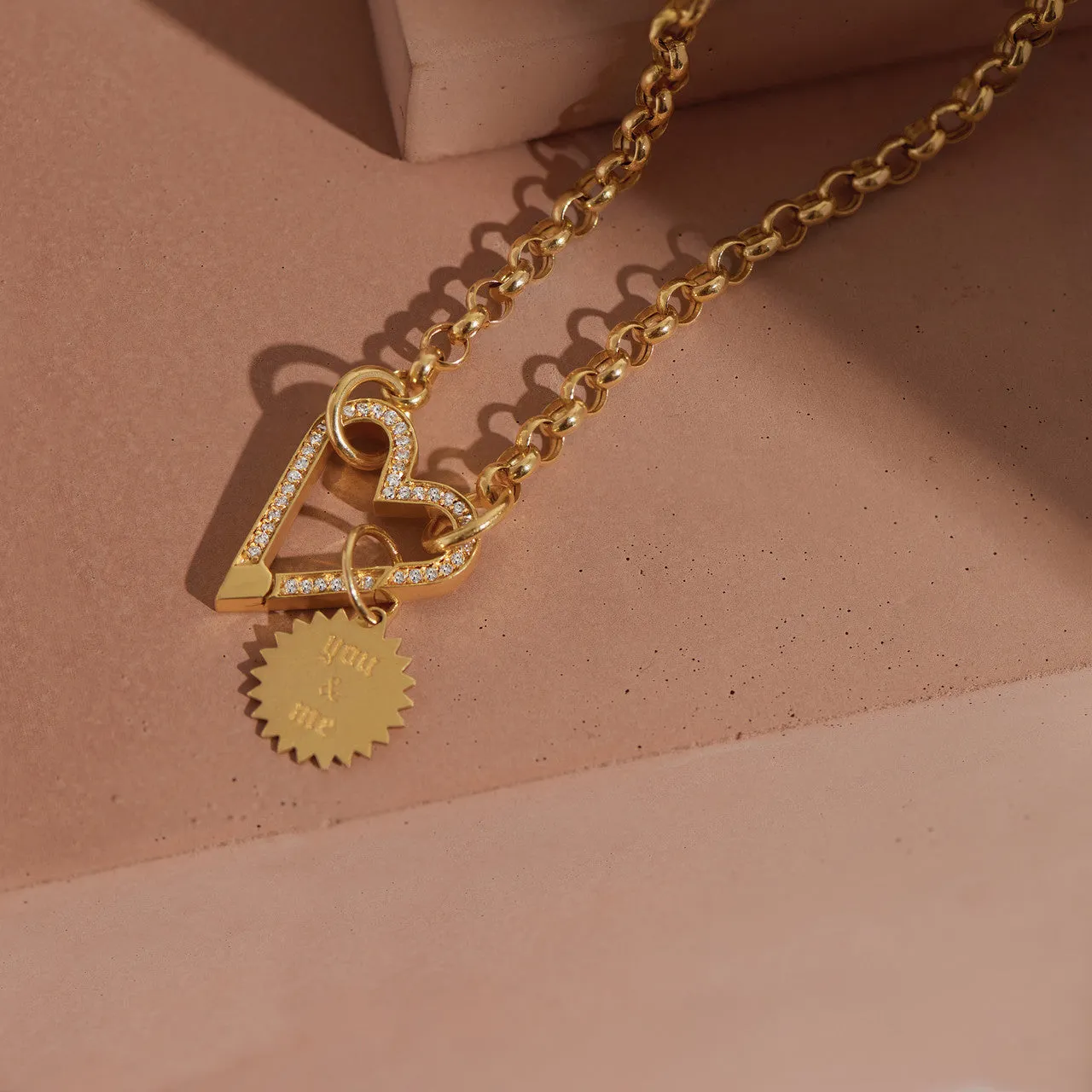 Diamond Heart Push Lock