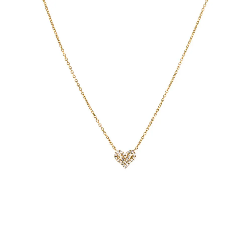 Diamond Pave Heart Necklace 14K