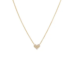 Diamond Pave Heart Necklace 14K
