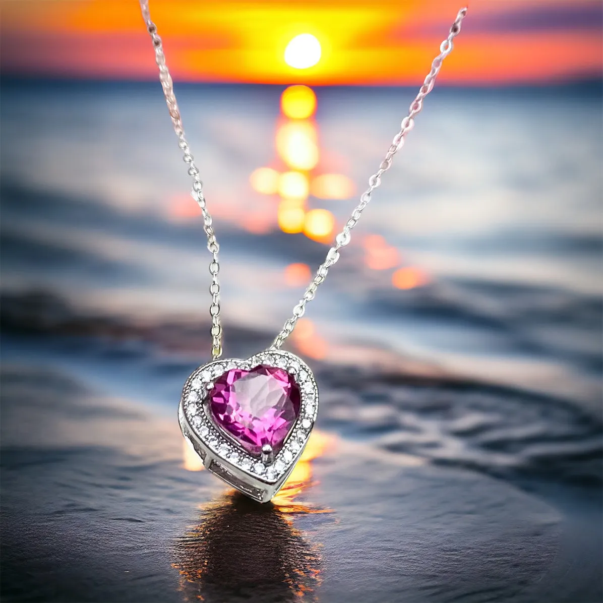Diamonds & Gems in Silver Pendants