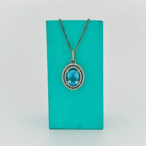 Diamonds & Gems in Silver Pendants