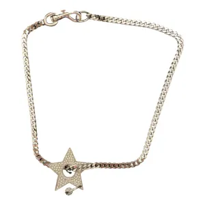 Dior silver metal necklaces