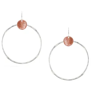Disc with Large Ring Wire Earring