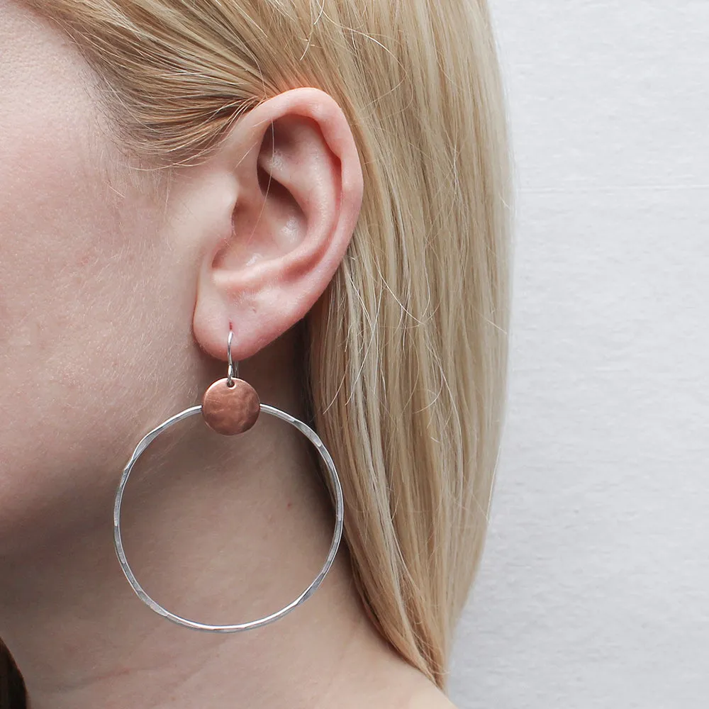 Disc with Large Ring Wire Earring