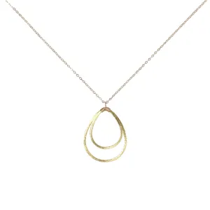 Double Brushed Teardrop Necklace