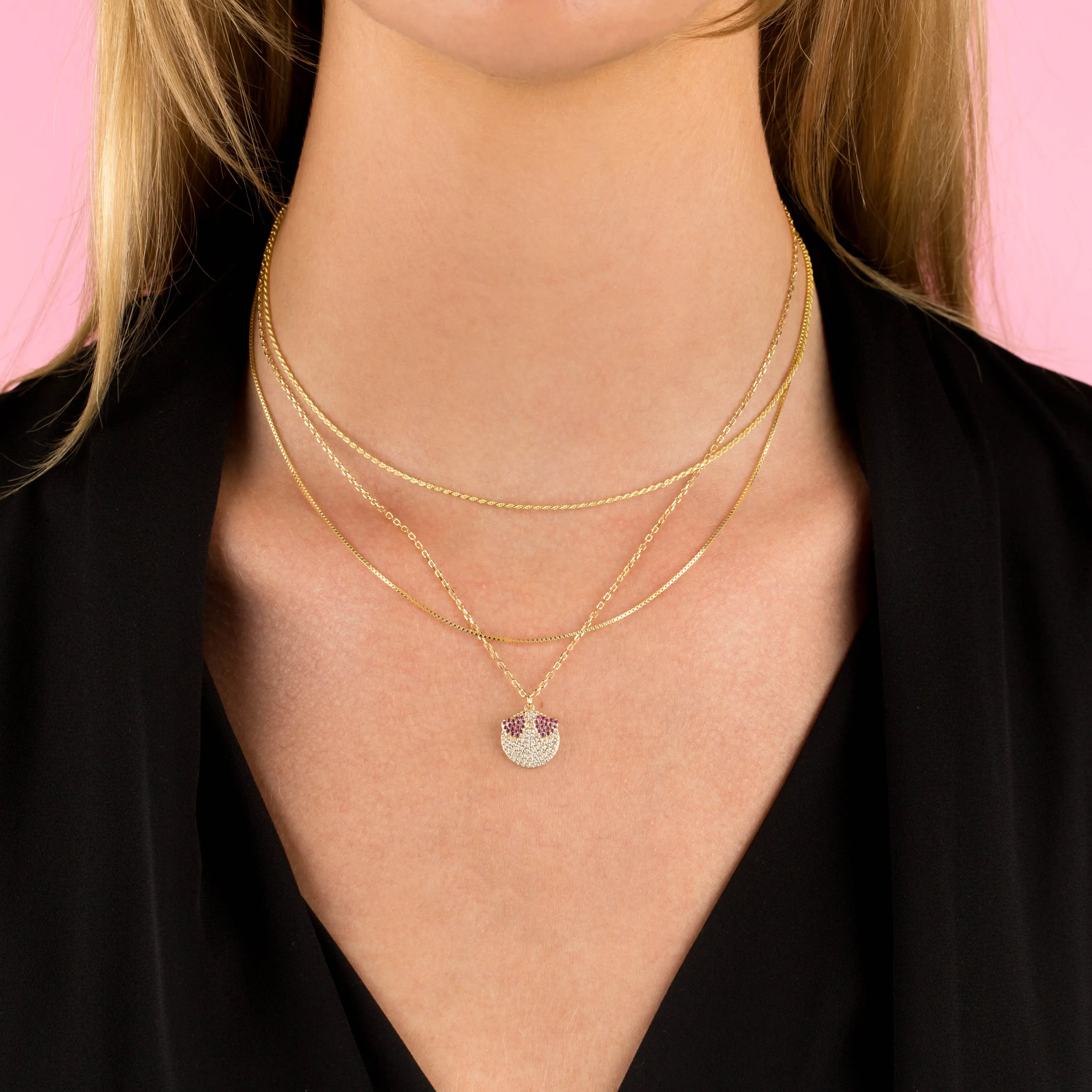 Double Chain Rope X Box Necklace