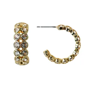 Double Diamond Hoop Earring