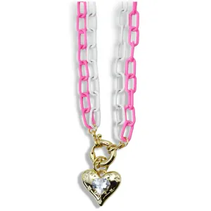 Double Enamel Chain Heart J27