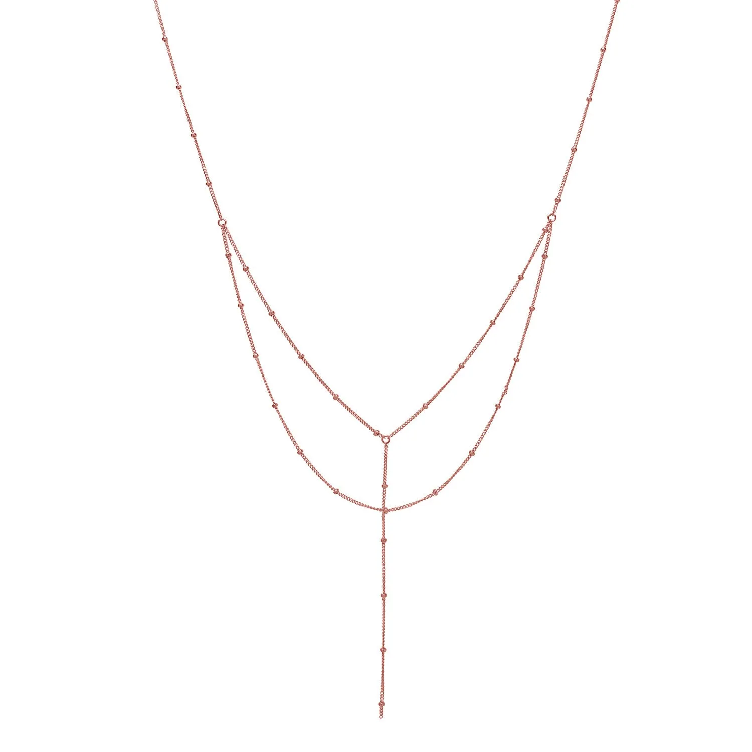 Double Layer Ball Chain Y-Necklace