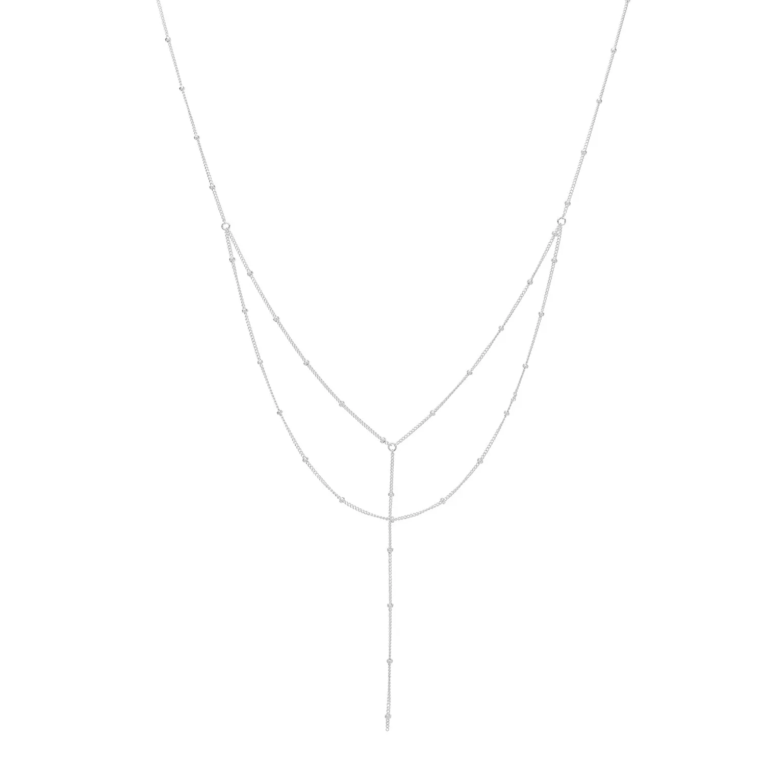 Double Layer Ball Chain Y-Necklace