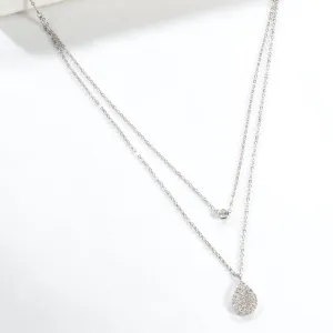 Double Layered Chain Necklace - Silver