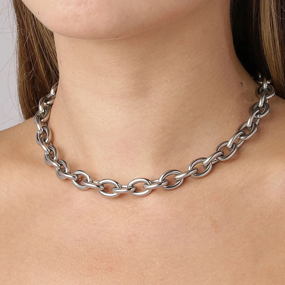Dyrberg Kern Pace Chunky Link Necklace - Silver